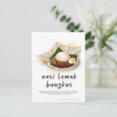 Nasi Lemak Bungkus Maleisië Feestdagenkaart (Staand voorkant)