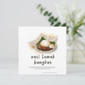 Nasi Lemak Bungkus Maleisië Feestdagenkaart (Staand voorkant)