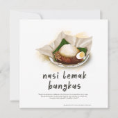 Nasi Lemak Bungkus Maleisië Feestdagenkaart (Voorkant)