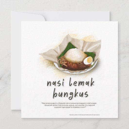 Nasi Lemak Bungkus Maleisië Feestdagenkaart (Voorkant)