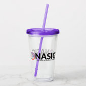 NASIG logo tumbler met rietje Acryl Drinkbeker (Achterkant)
