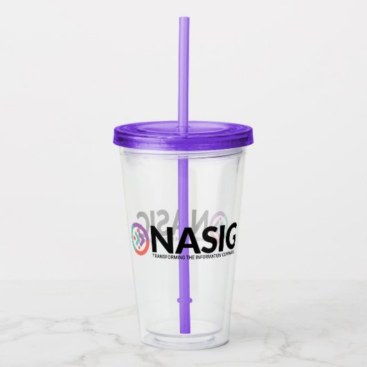 NASIG logo tumbler met rietje Acryl Drinkbeker (Voorkant)