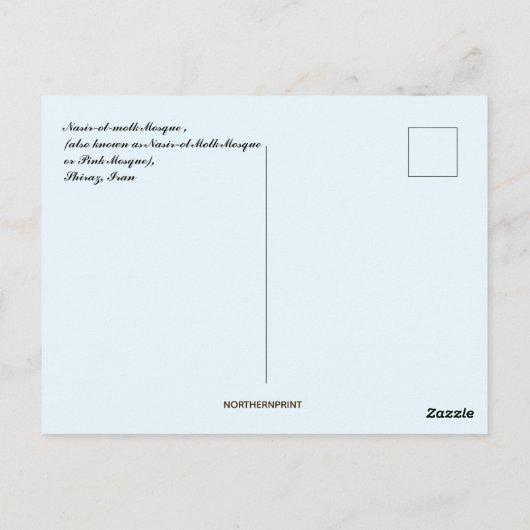 Nasir Ol Molk Moskee Shiraz Iran Briefkaart (Achterkant)