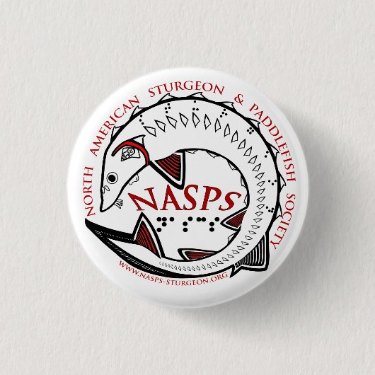 NASPS Logo Button-Wit Ronde Button 3,2 Cm (Voorkant)