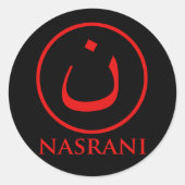 Nasrani Christelijk symbool Ronde Sticker (Voorkant)