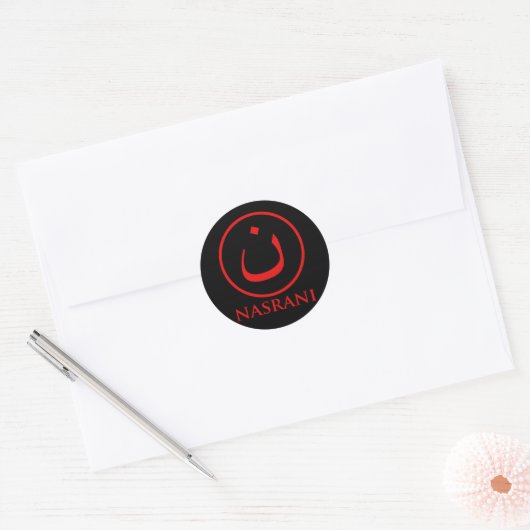 Nasrani Christelijk symbool Ronde Sticker (Envelop)