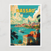 Nassau Bahama vintage reisillustratie Briefkaart (Voorkant)