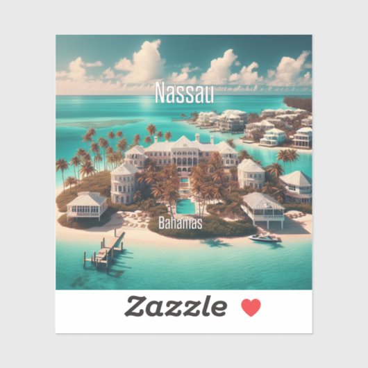 Nassau Bahamas 3 inch Vinyl Sticker (Vel)