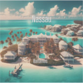 Nassau Bahamas 3 inch Vinyl Sticker (Voorkant)