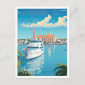 Nassau Bahamas Art Vintage Travel Illustratie Briefkaart (Voorkant)