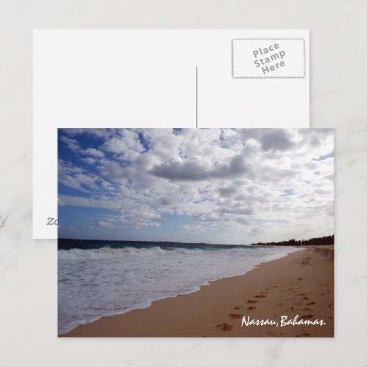 Nassau, Bahamas Beach Briefkaart (Voorkant / Achterkant)