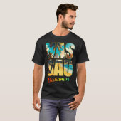 Nassau Bahamas Beach Paradise Zonnig Palm T-shirt (Voorkant volledig)