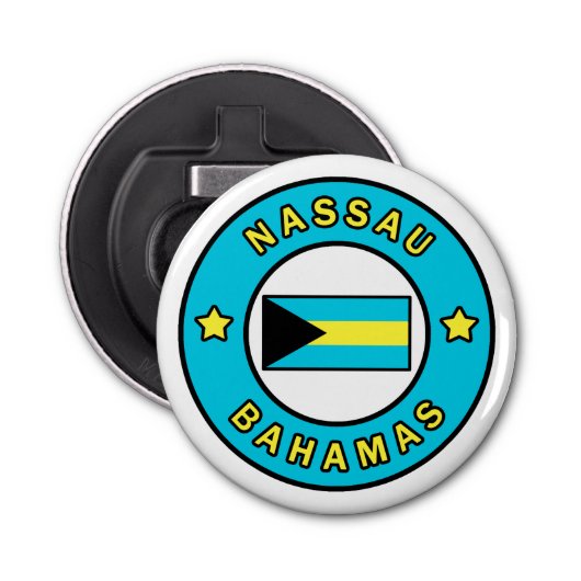Nassau Bahamas Button Flesopener (Voorkant)