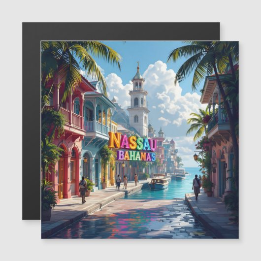Nassau bahamas dreaming magnet (Voorkant / Achterkant)