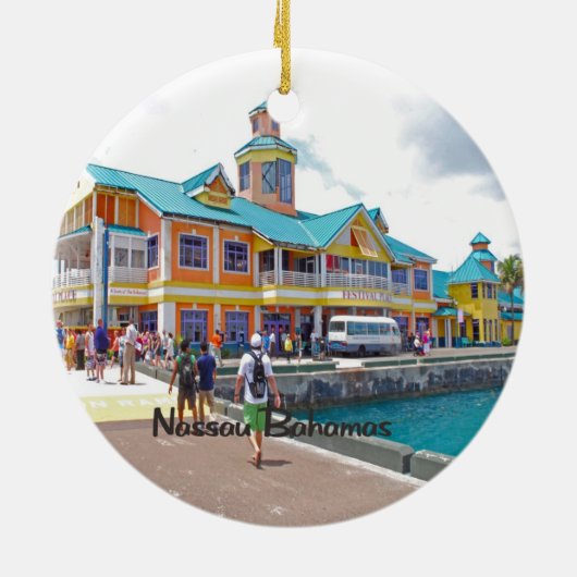 Nassau Bahamas Keramisch Ornament (Achterkant)