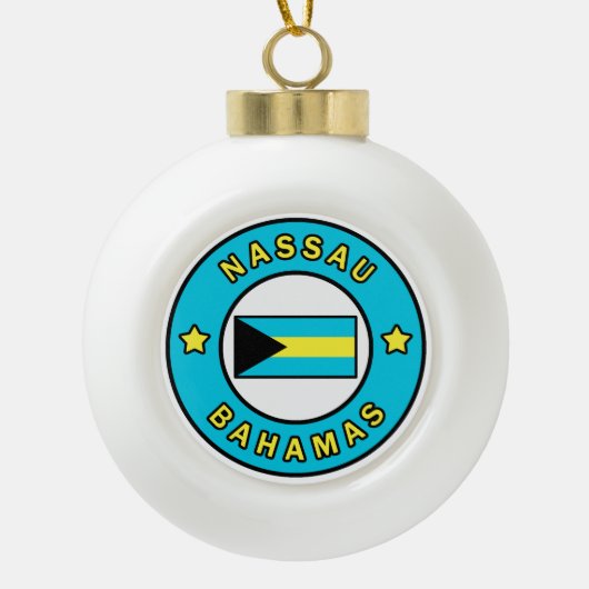 Nassau Bahamas Keramische Bal Ornament (Voorkant)