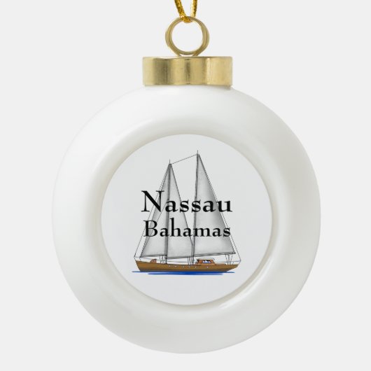 Nassau Bahamas Keramische Bal Ornament (Voorkant)