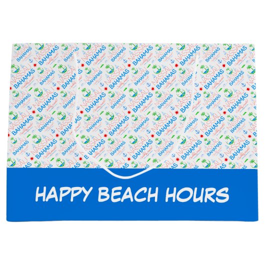 Nassau, Bahama's Kleurrijke tekst en Afbeeldingen  Groot Cadeauzakje (Voorkant)