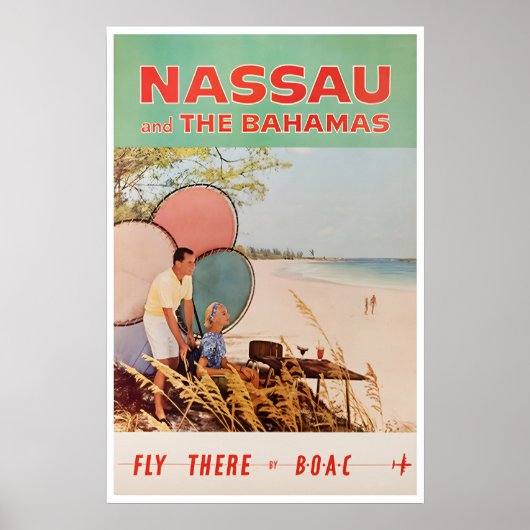 Nassau Bahama's Kunst Reisposter Retro Print (Voorkant)