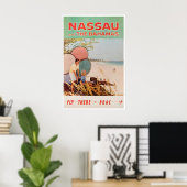Nassau Bahama's Kunst Reisposter Retro Print (Thuiskantoor)
