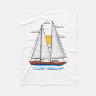 Nassau Bahamas Kustzoeker Nautical Sailor Fleece Deken