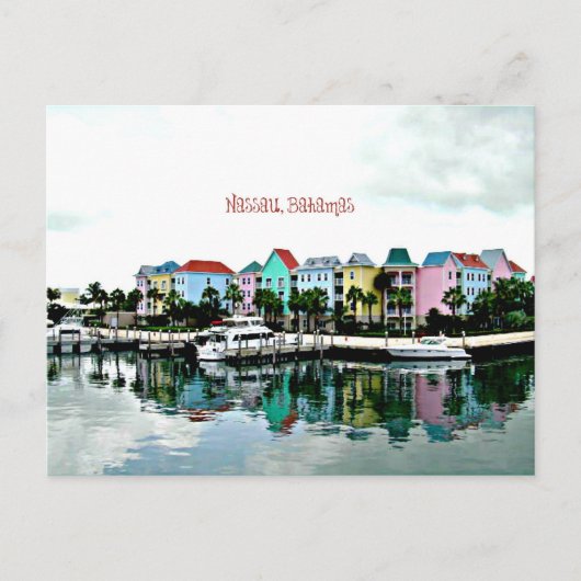 Nassau Bahamas marina briefkaart (Voorkant)
