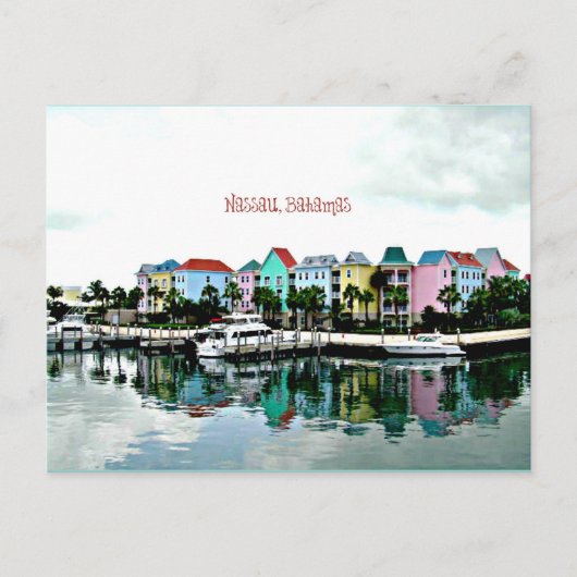 Nassau Bahamas marina briefkaart (Voorkant)