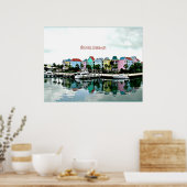 Nassau Bahamas marina briefkaart Poster (Keuken)