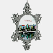 Nassau Bahamas marina Tin Sneeuwvlok Ornament (Links)