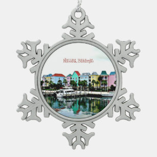 Nassau Bahamas marina Tin Sneeuwvlok Ornament