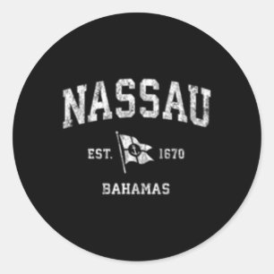 Nassau Bahama's Nautische Boot Anker Vlag Sport Ronde Sticker