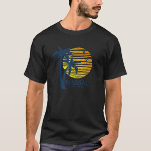 Nassau Bahamas Palm Tree Beach Sunset Souv T-shirt