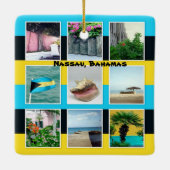 Nassau, Bahamas Photo Collage Keramisch Ornament (Achterkant)