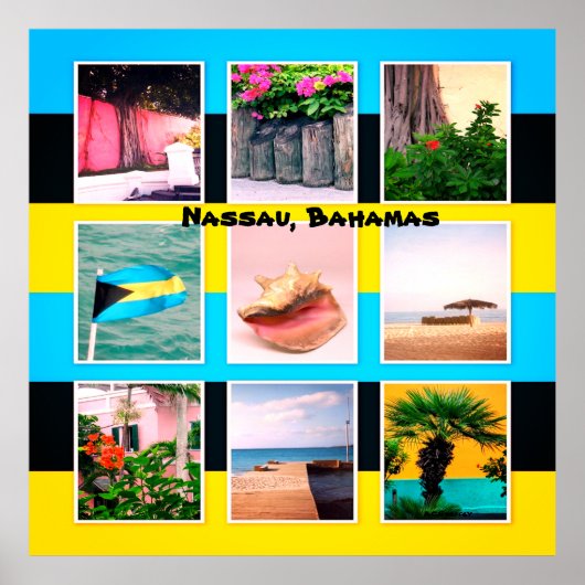 Nassau, Bahamas Photo Collage Poster (Voorkant)