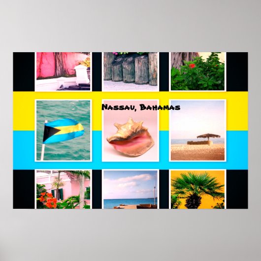 Nassau, Bahamas Photo Collage Poster (Voorkant)