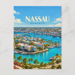 Nassau Bahama's Reis Kunst Vintage Briefkaart