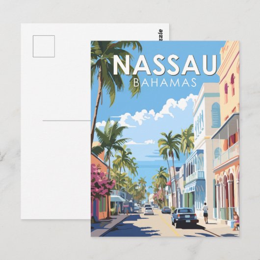 Nassau Bahamas Reizen Kunst Vintage Briefkaart (Voorkant / Achterkant)