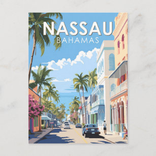 Nassau Bahamas Reizen Kunst Vintage Briefkaart