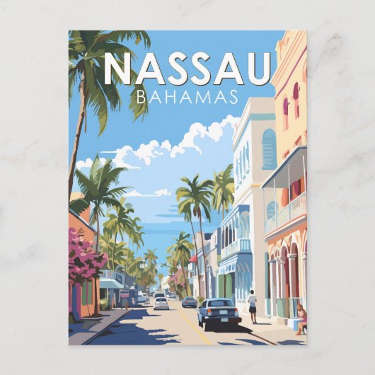 Nassau Bahamas Reizen Kunst Vintage Briefkaart (Voorkant)