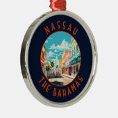 Nassau Bahamas Reizen Kunst Vintage Metalen Ornament (Rechts)