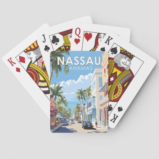 Nassau Bahamas Reizen Kunst Vintage Pokerkaarten (Achterkant)