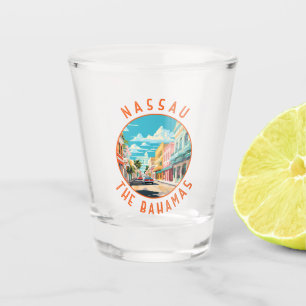 Nassau Bahamas Reizen Kunst Vintage Shot Glas