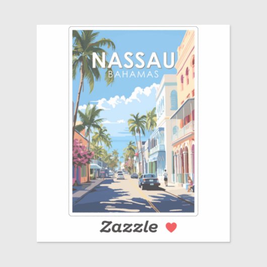 Nassau Bahamas Reizen Kunst Vintage Sticker (Vel)