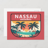 Nassau Bahamas Retro Embleem Briefkaart (Voorkant / Achterkant)
