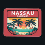 Nassau Bahamas Retro Embleem Magneet<br><div class="desc">Nassau vector kunst ontwerp. Een populaire cruiseschip stop,  de stad heeft een heuvelachtig landschap en staat bekend om de stranden en de offshore koraalriffen,  populair om te duiken en snorkelen.</div>