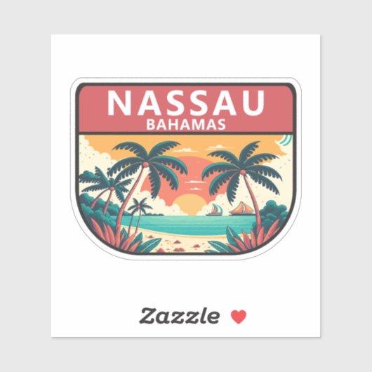 Nassau Bahamas Retro Embleem Sticker (Vel)