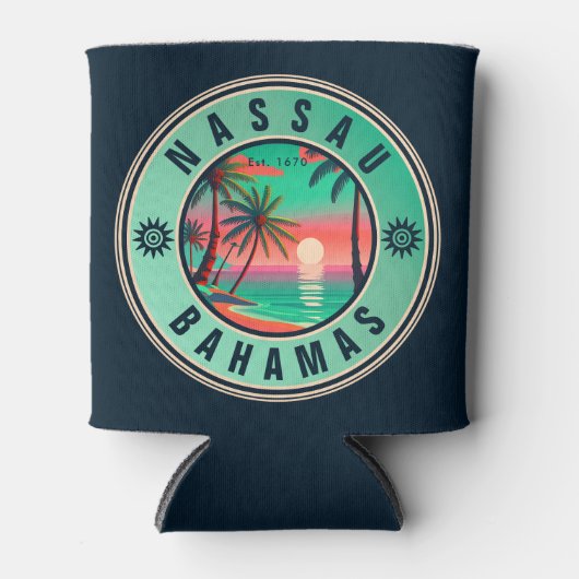 Nassau Bahamas Retro reizen Souvenir jaren 1950 Blikjeskoeler (Voorkant)