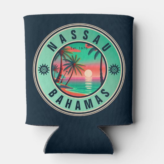 Nassau Bahamas Retro reizen Souvenir jaren 1950 Blikjeskoeler (Achterkant)