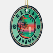 Nassau Bahamas Retro reizen Souvenir jaren 1950 Keramisch Ornament (Rechts)