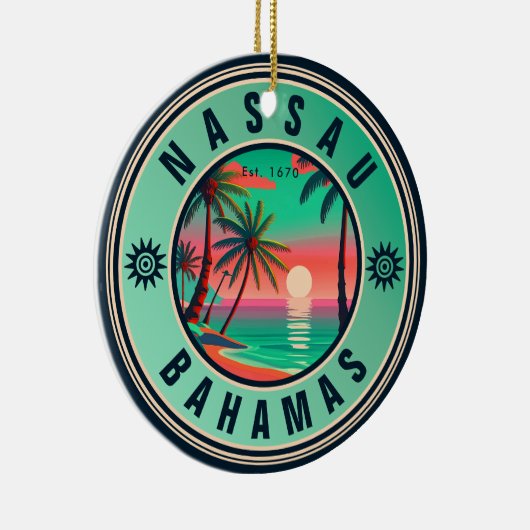 Nassau Bahamas Retro reizen Souvenir jaren 1950 Keramisch Ornament (Rechts)